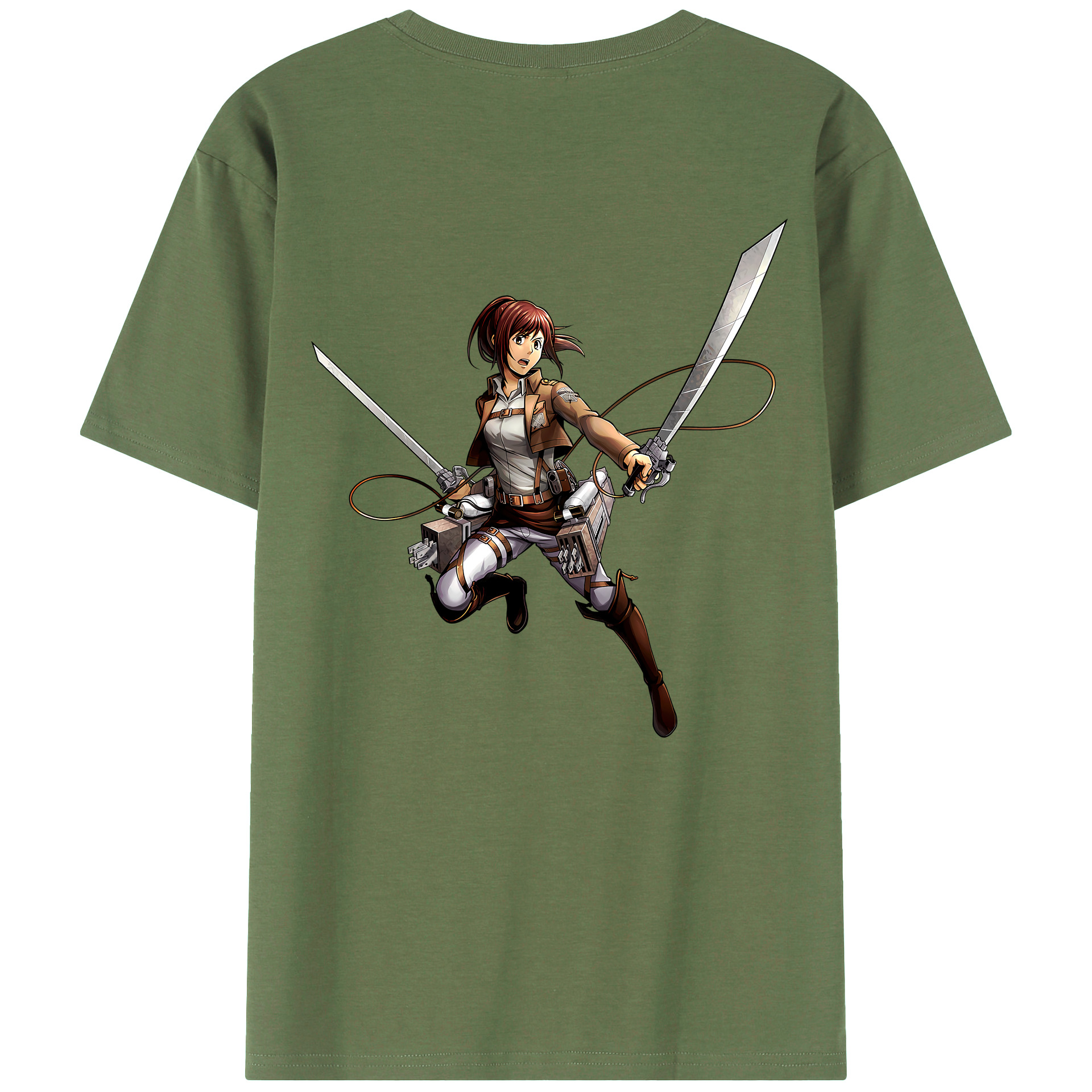 （画像用） 進撃の巨人 サシャ·ブラウス Attack on Titan Sasha Blaus 綿100％ メンズ半袖Tシャツ（バックプリント） 通気性